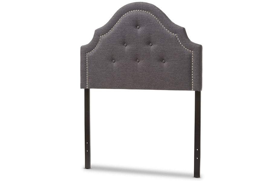 Baxton Studio Cora Modern and Contemporary Dark Grey Fabric Upholstered Twin Size Headboard