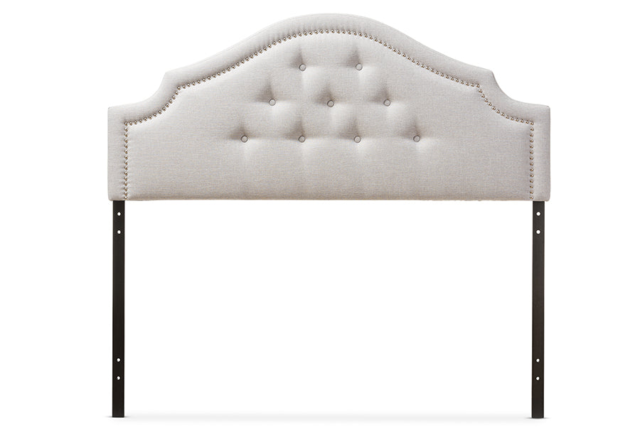 Baxton Studio Cora Modern and Contemporary Grayish Beige Fabric Upholstered Full Size Headboard