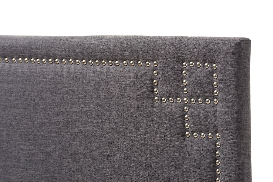 Baxton Studio Geneva Modern and Contemporary Dark Grey Fabric Upholstered Twin Size Headboard