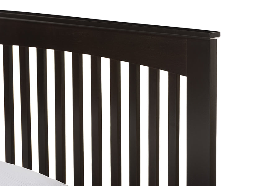 Baxton Studio Hevea Twin Size Dark Brown Solid Wood Platform Bed with Guest Trundle Bed