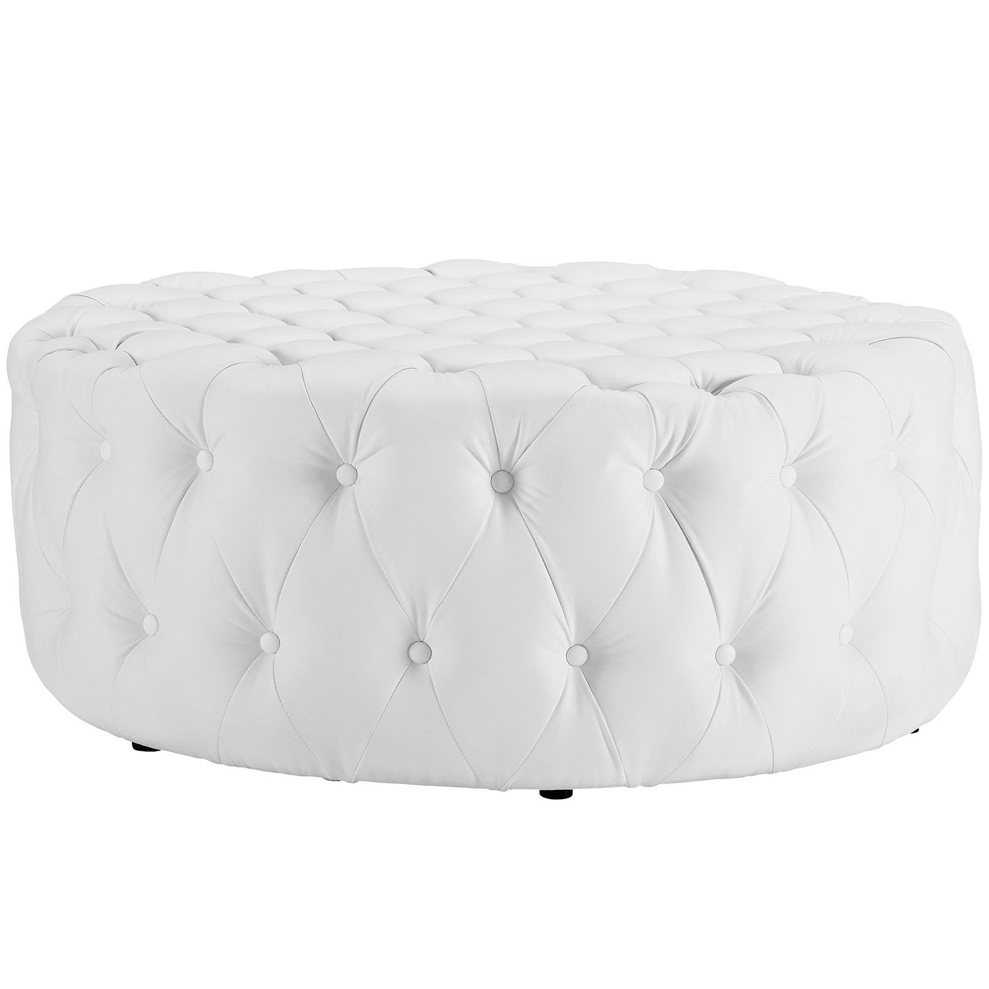 Amour Upholstered Vinyl Round Ottoman by Modway