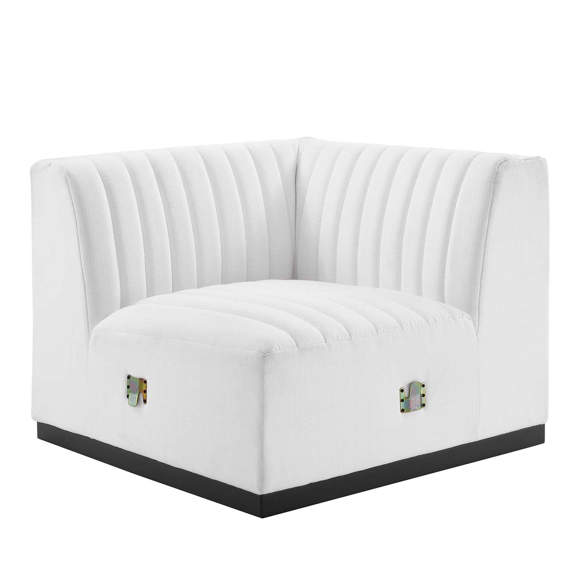 Conjure Channel Tufted Upholstered Fabric Right Corner Chair by Modway