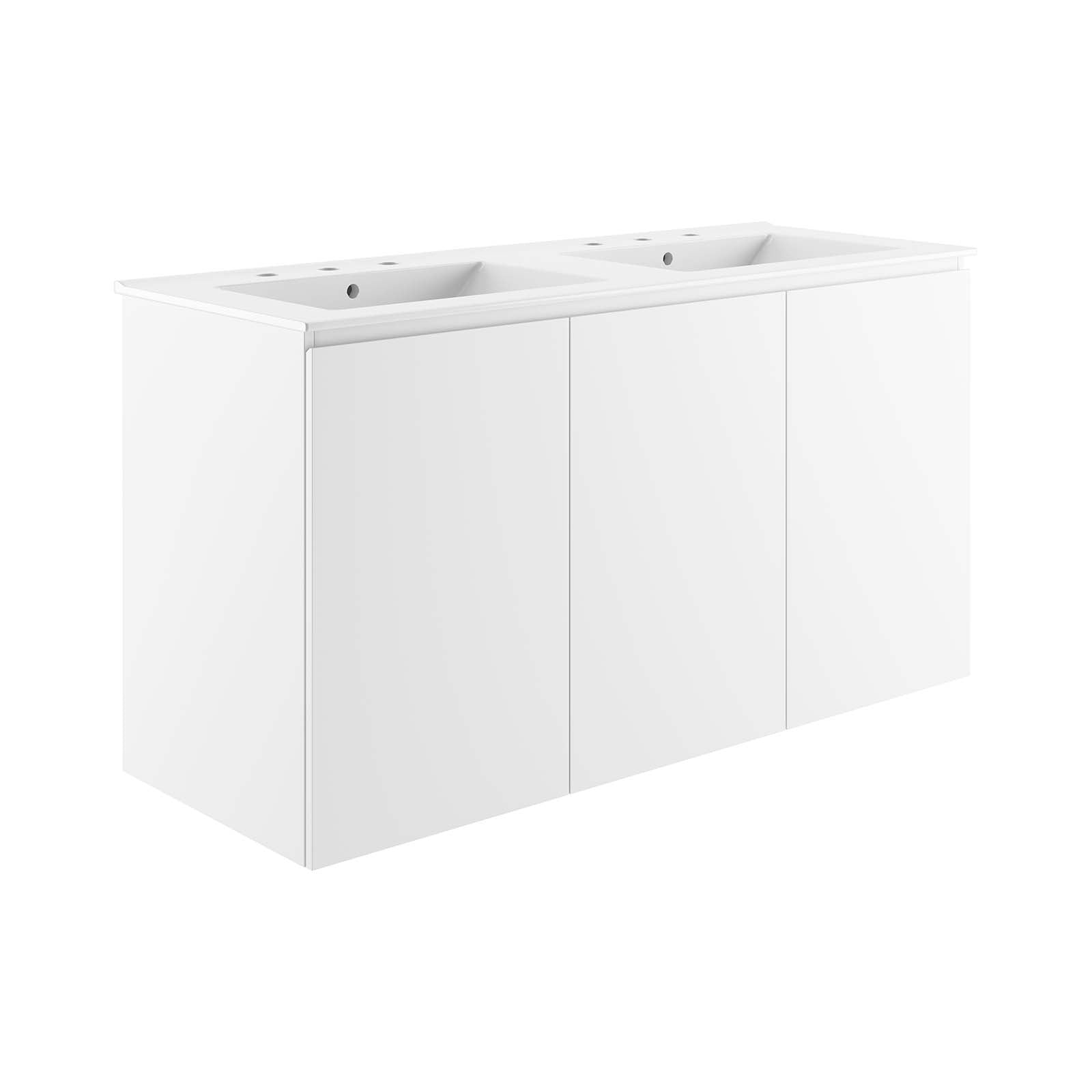Bryn 48" Wall-Mount Double Sink Bathroom Vanity by Modway