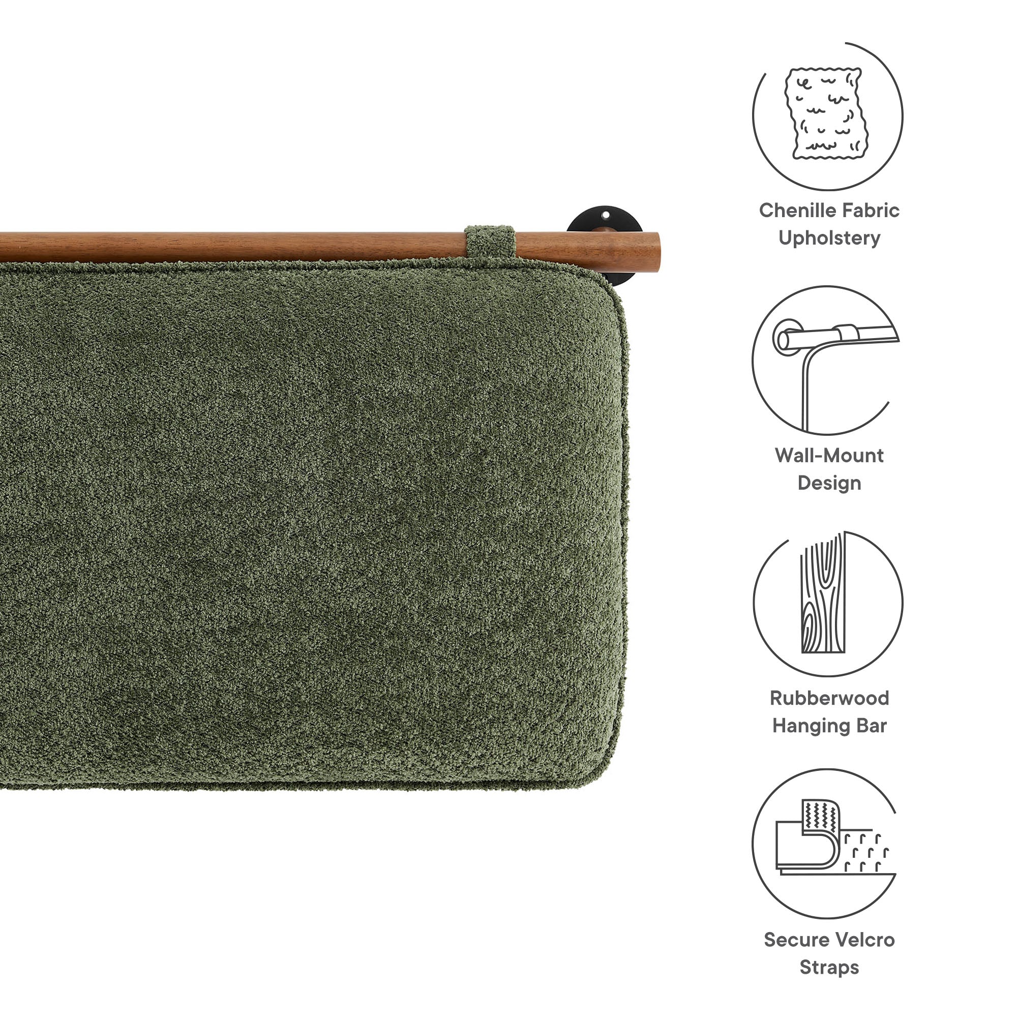Anela Wall-Mounted Chenille Upholstered Full Headboard by Modway