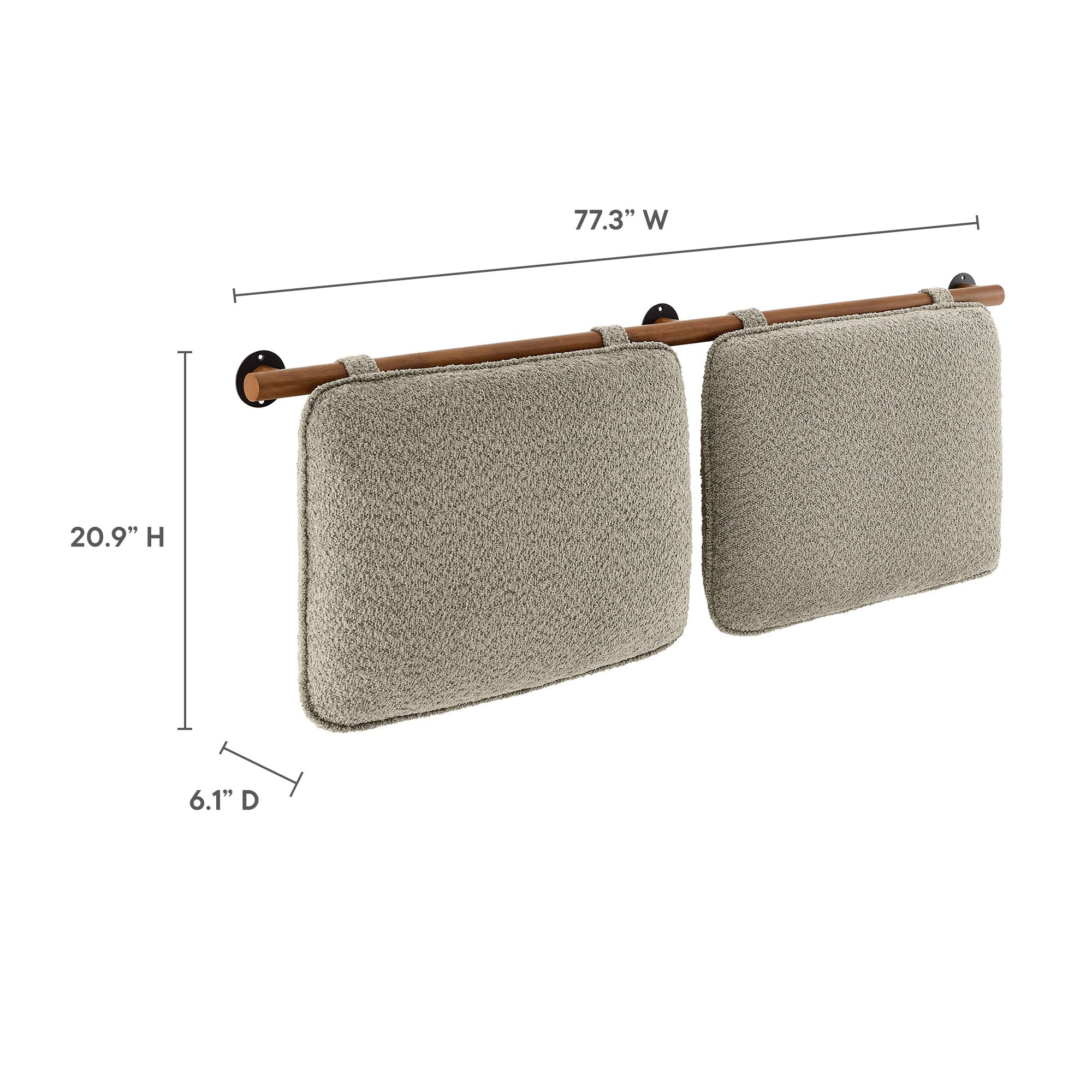 Anela Wall-Mounted Chenille Upholstered King Size Headboard by Modway