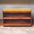 Solid Wood Buffalo Hide Pull Out Bench