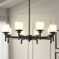 8-Light Frosted Glass Farmhouse Chandelier