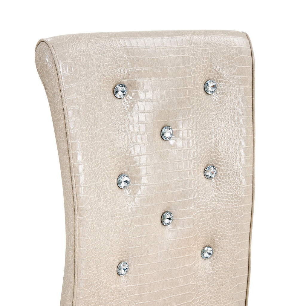 Elegant Design Alligator Skin Upholstered Dining Chairs