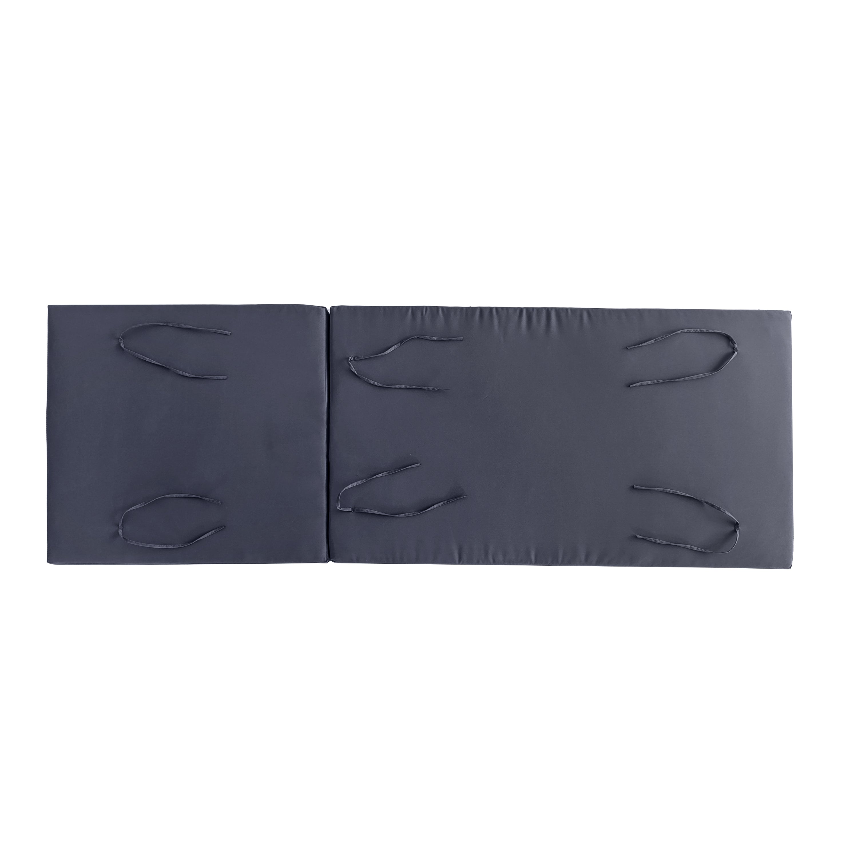 Lounge Chaise Set in Black Acacia Wood with Water-Resistant Cushions