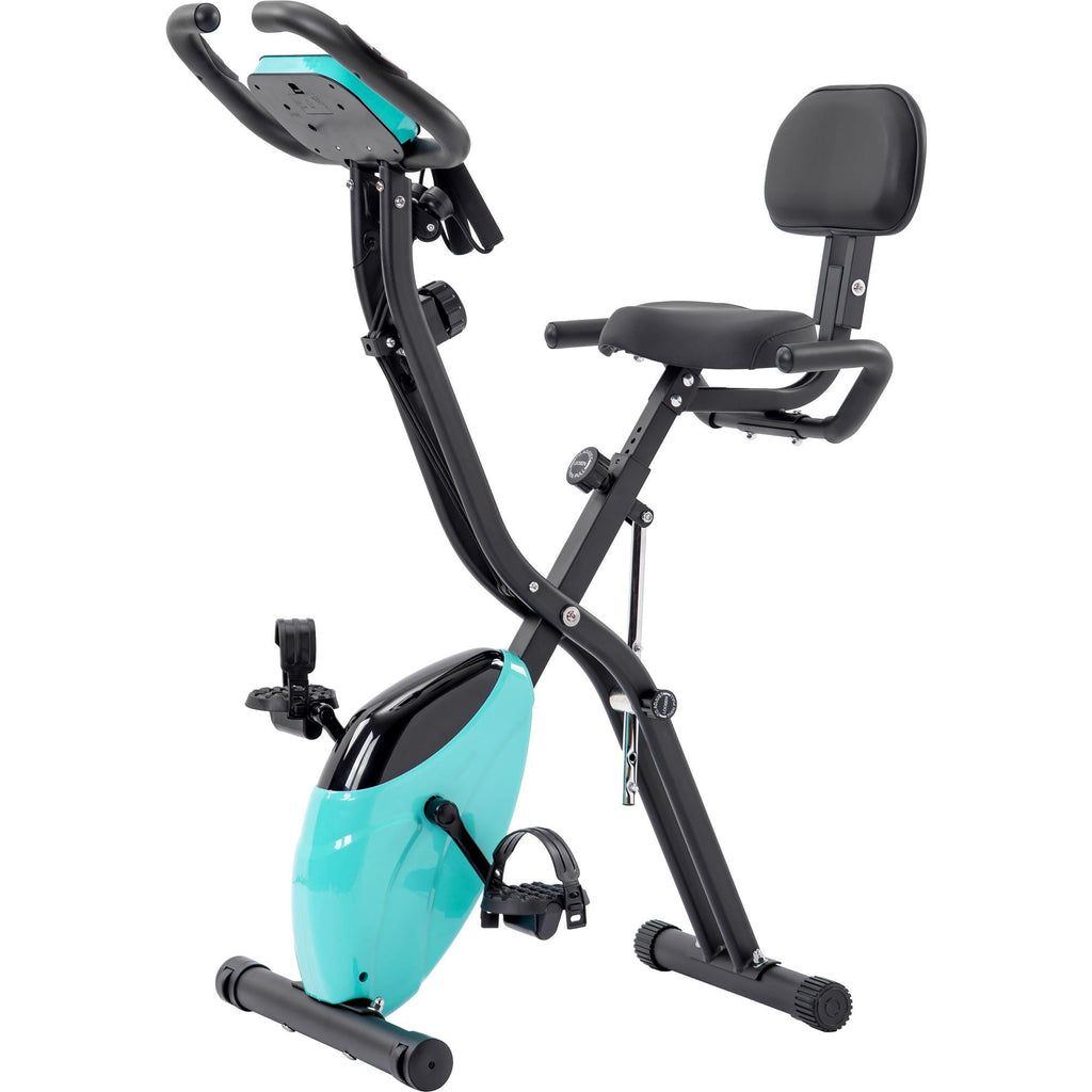 Exercise Bike Folding Stationary Bikes For Home With 16 Level Magnetic Resistance