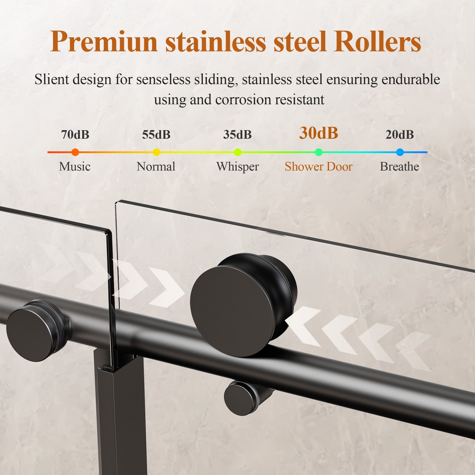 56-60" W x 76" H Stainless Steel Frameless Sliding Shower Door