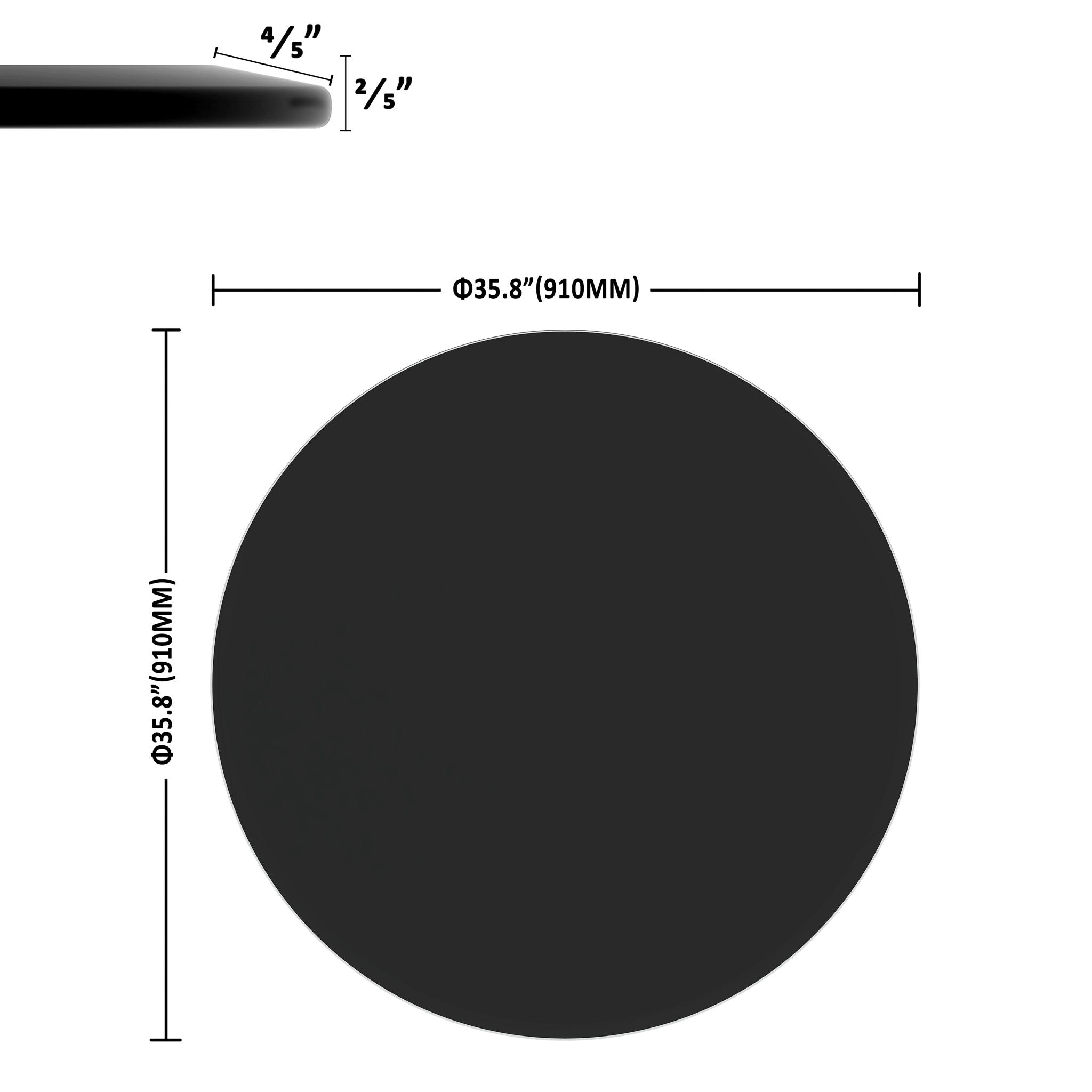 36" Round Tempered Glass Table Top Glass Thick Beveled Polished Edge