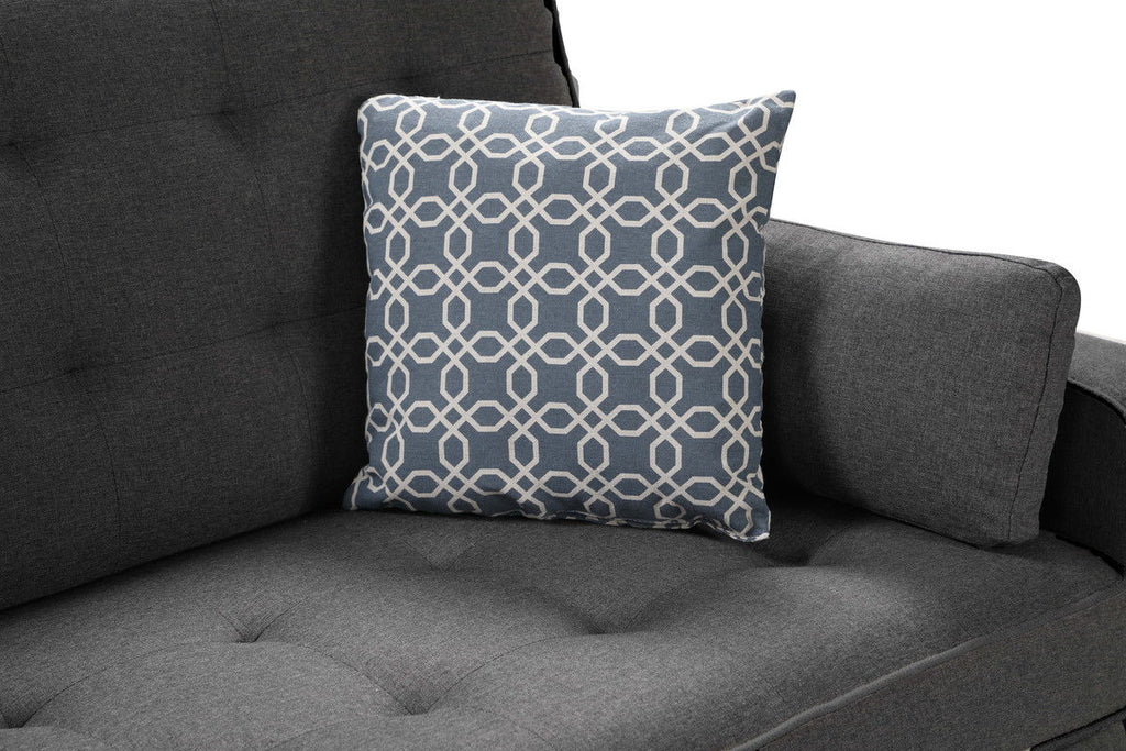 William - Sleeper Sofa With 2 USB Charging Ports And 4 Accent Pillows - Gray