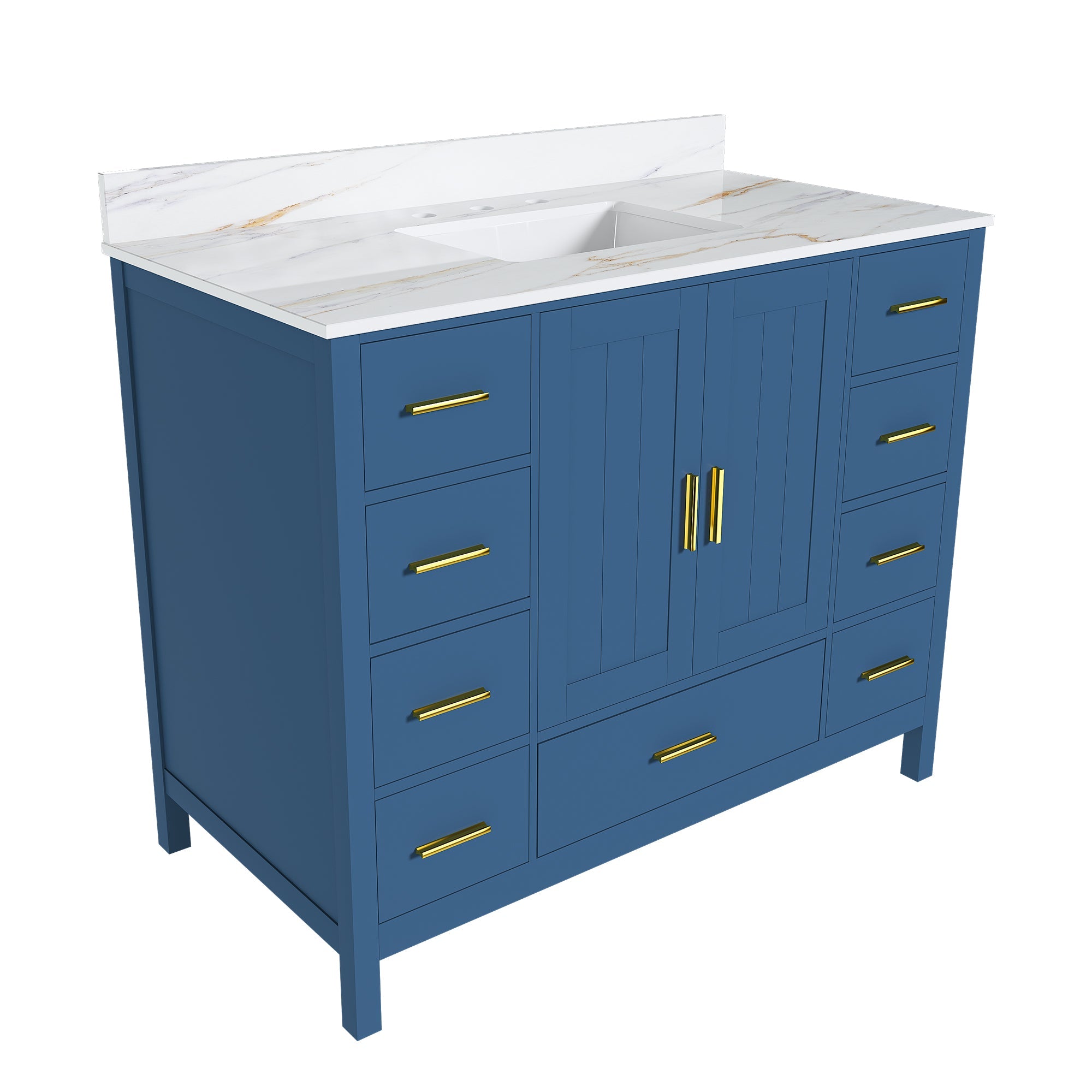 42" Modern Solid Wood Bathroom Vanity with Sink