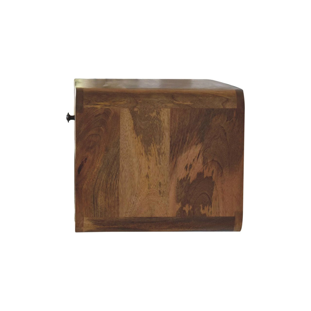 Solid Wood Large Floating Curve Open Slot Bedside