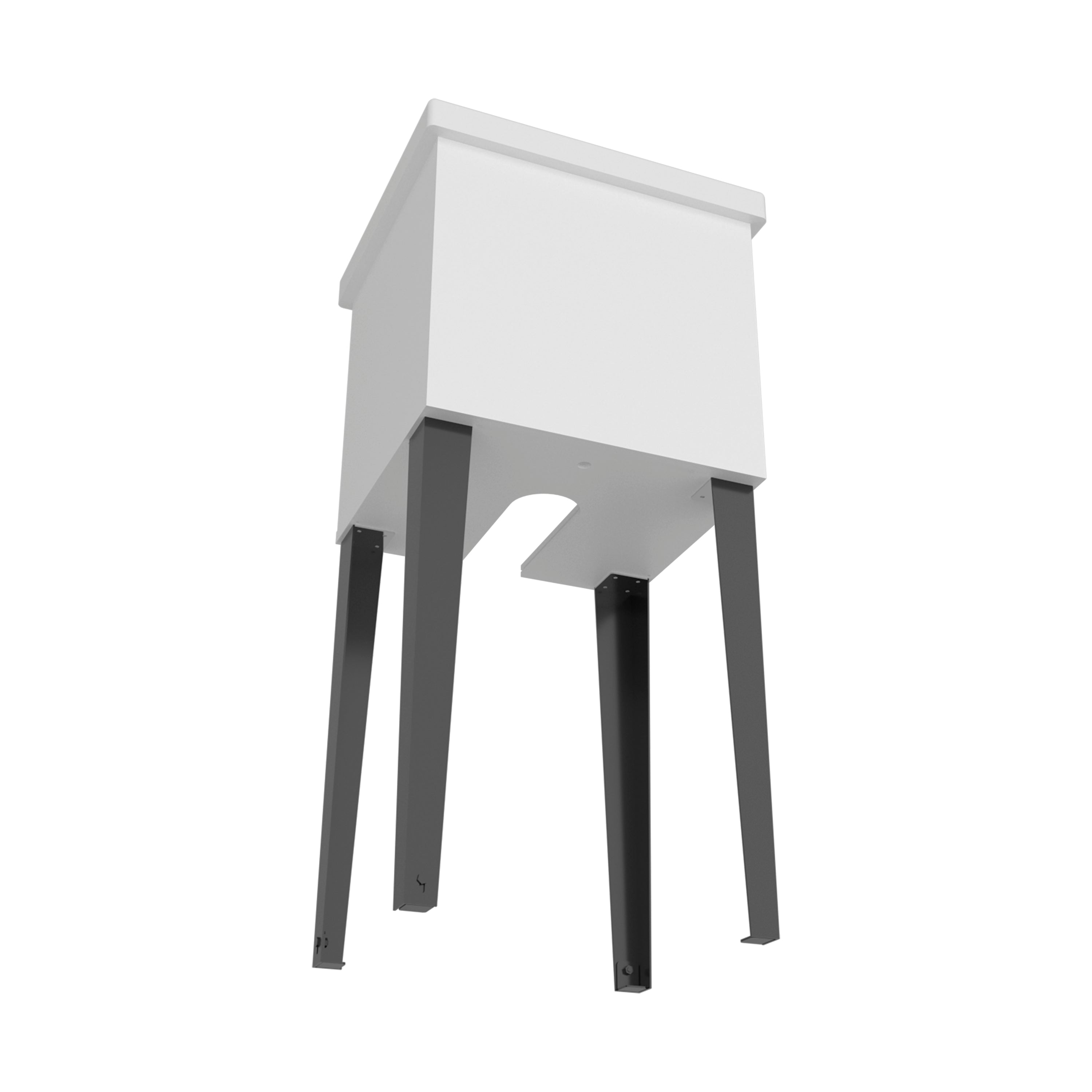 Bari Freestanding Plastic Laundry Utility Sink with Storage Cabinet