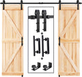 12FT Wood Double Sliding Barn Door Hardware