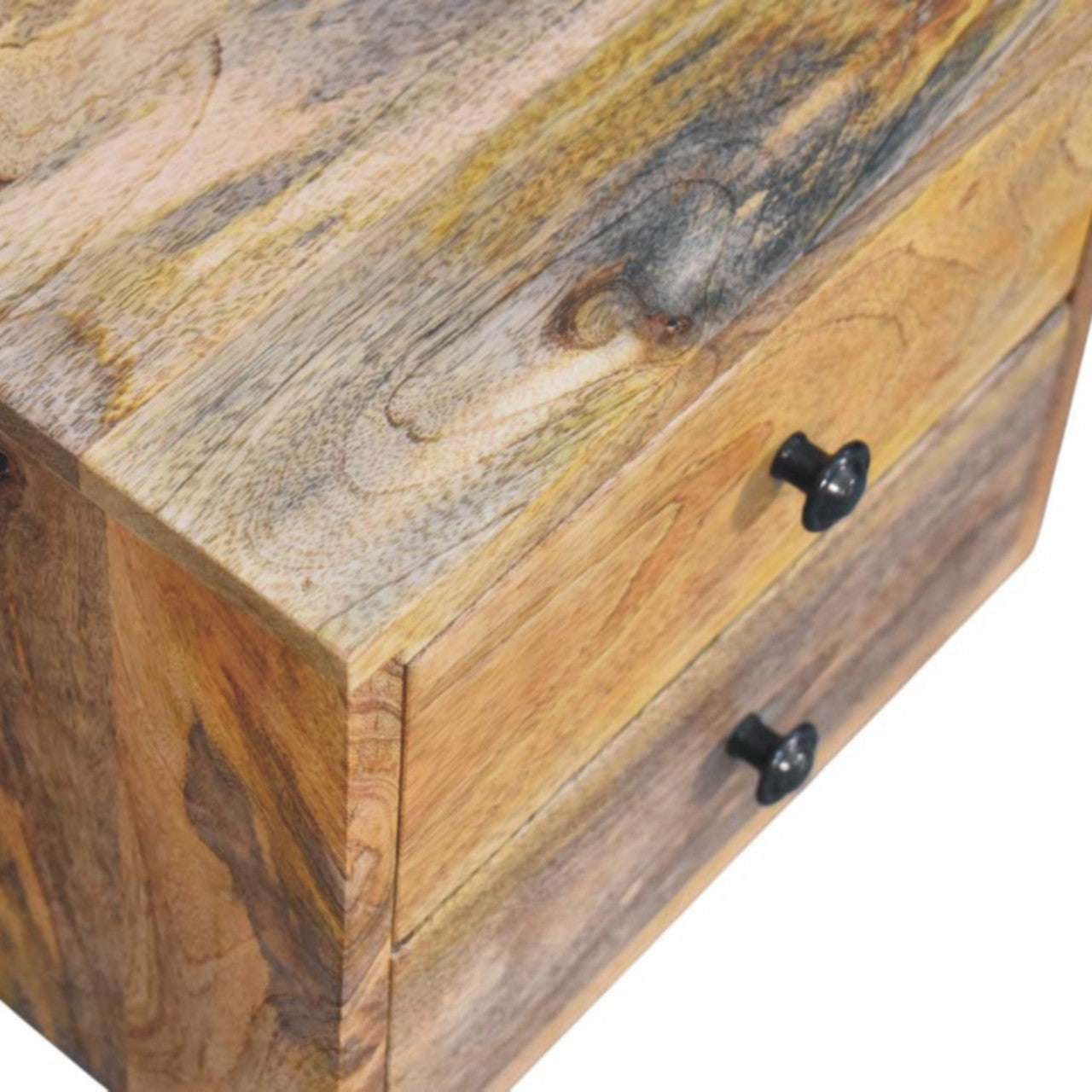 Solid Wood Solis Wall-Mounted Nightstand, 2-Drawers, Oak-ish
