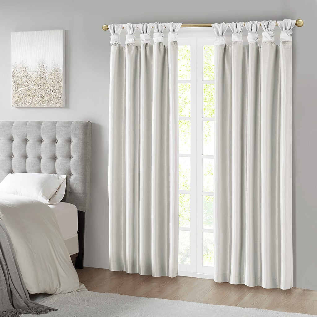 Twist Tab Total Blackout Window Curtain Panel White 50x95