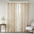 Palm Leaf Burnout Window Sheer Natural 50x84 Inches