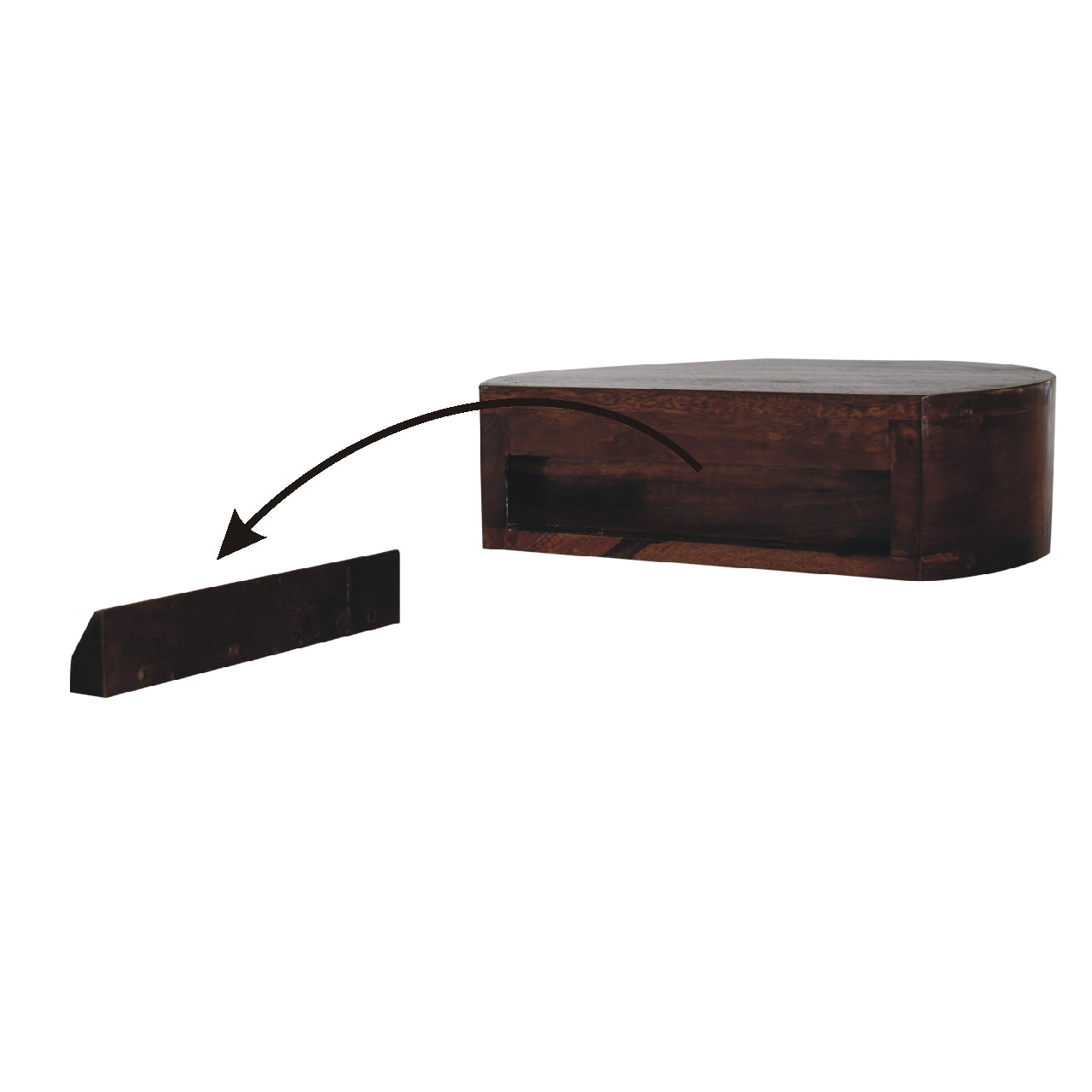Solid Wood Lunar 1-Drawer Floating Nightstand