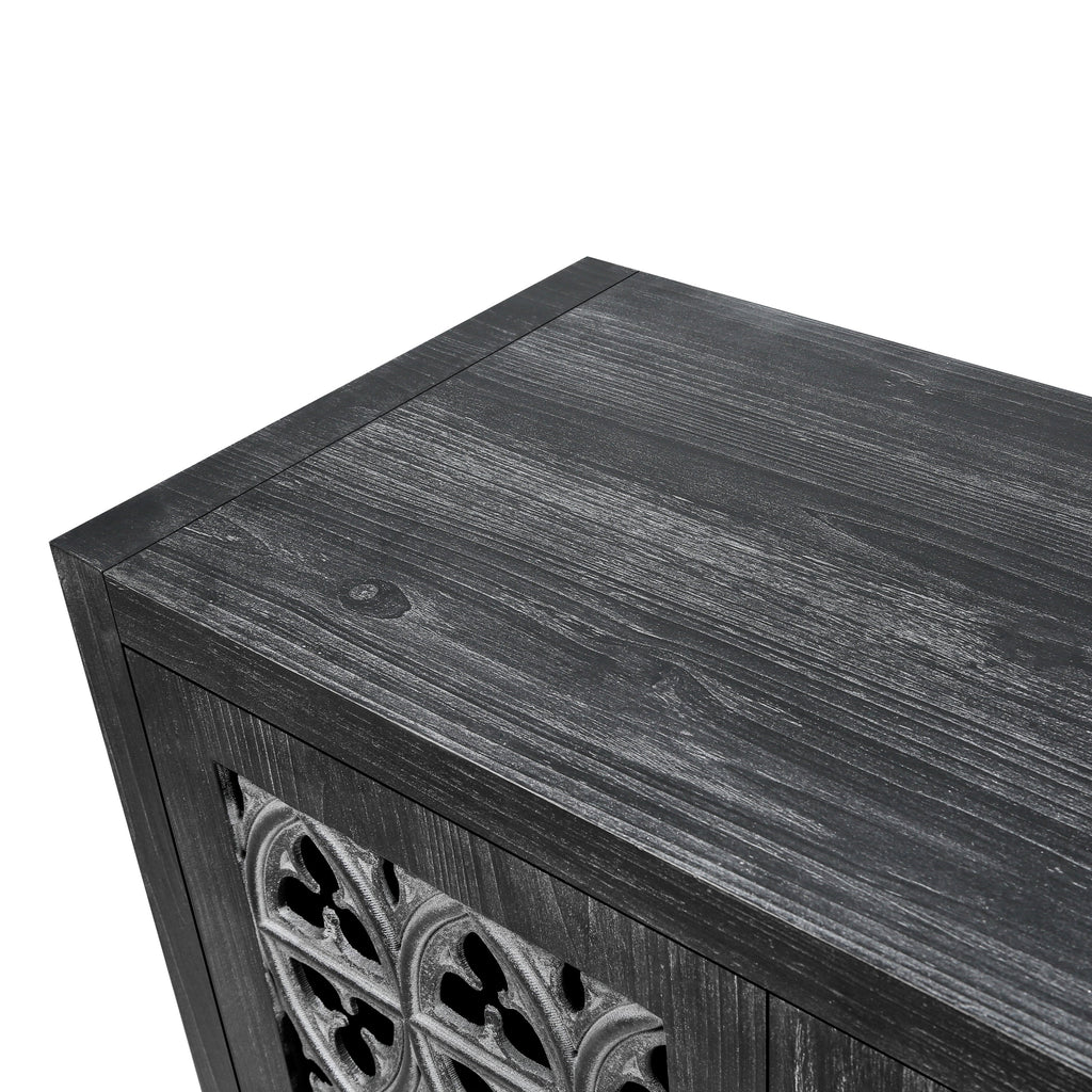 Hollow Four Door Antique Cabinet, American Country Style