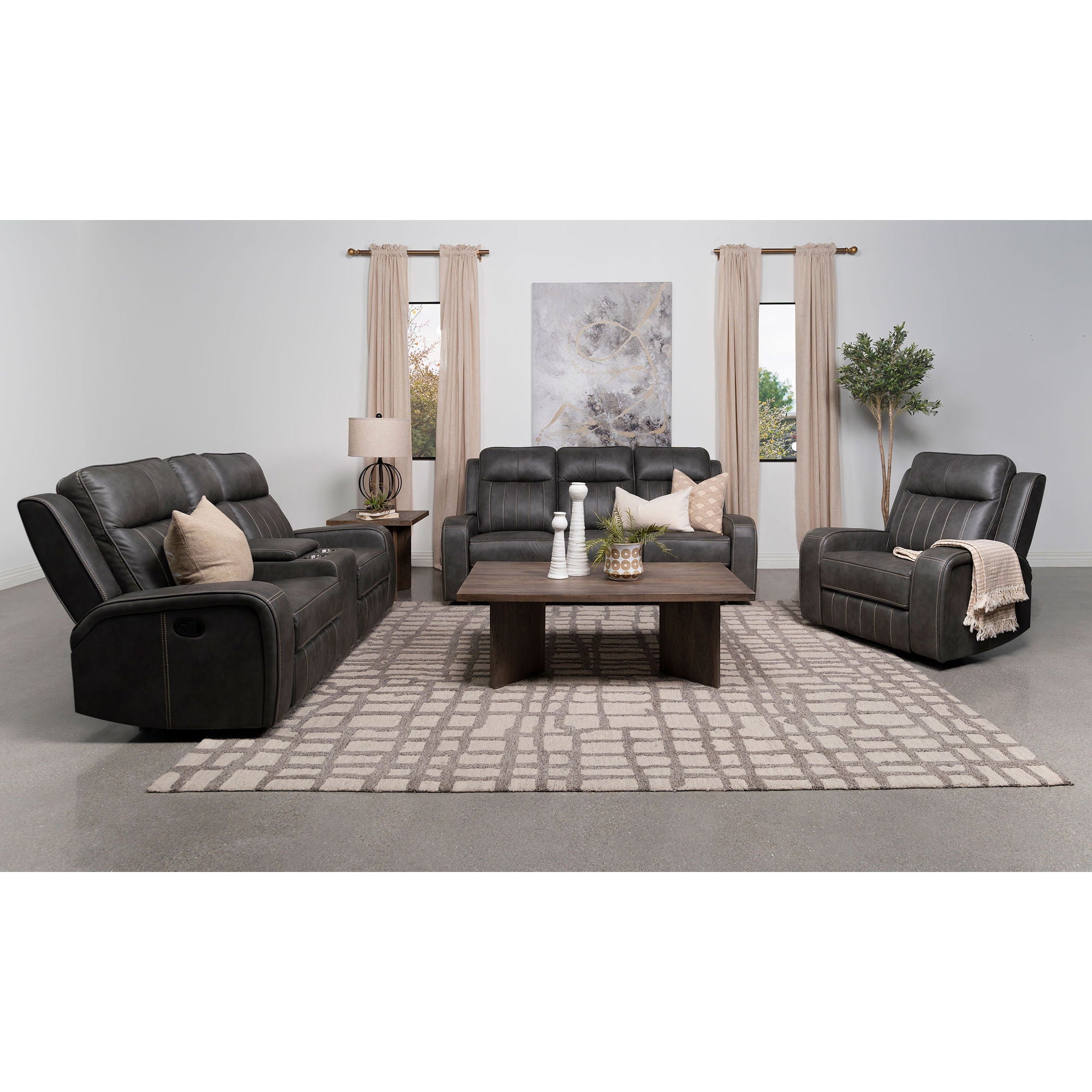 Forrest - Recliner Chair With Tufted Upholstery - Gray