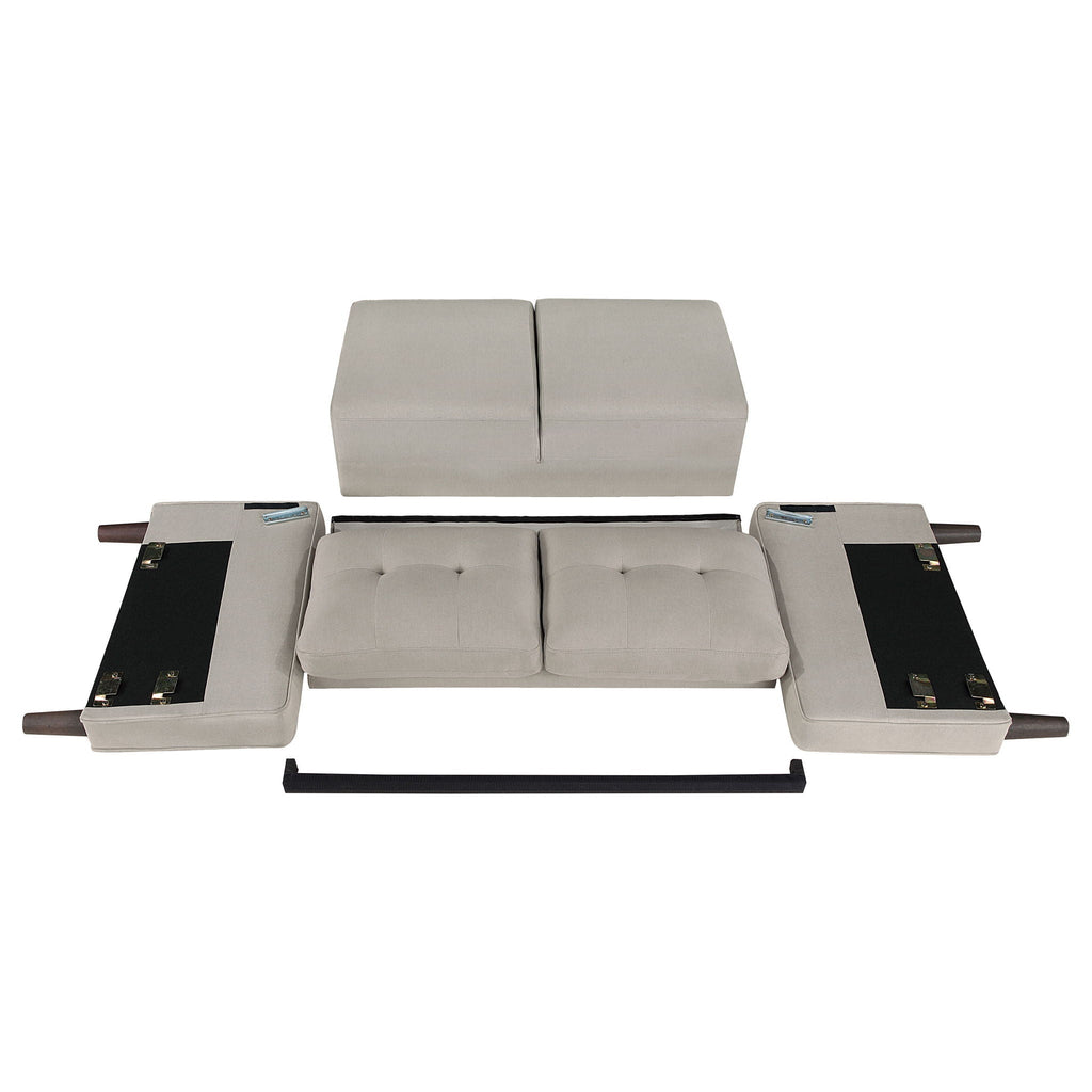Harvey - Tufted Loveseat With Track Arm Design