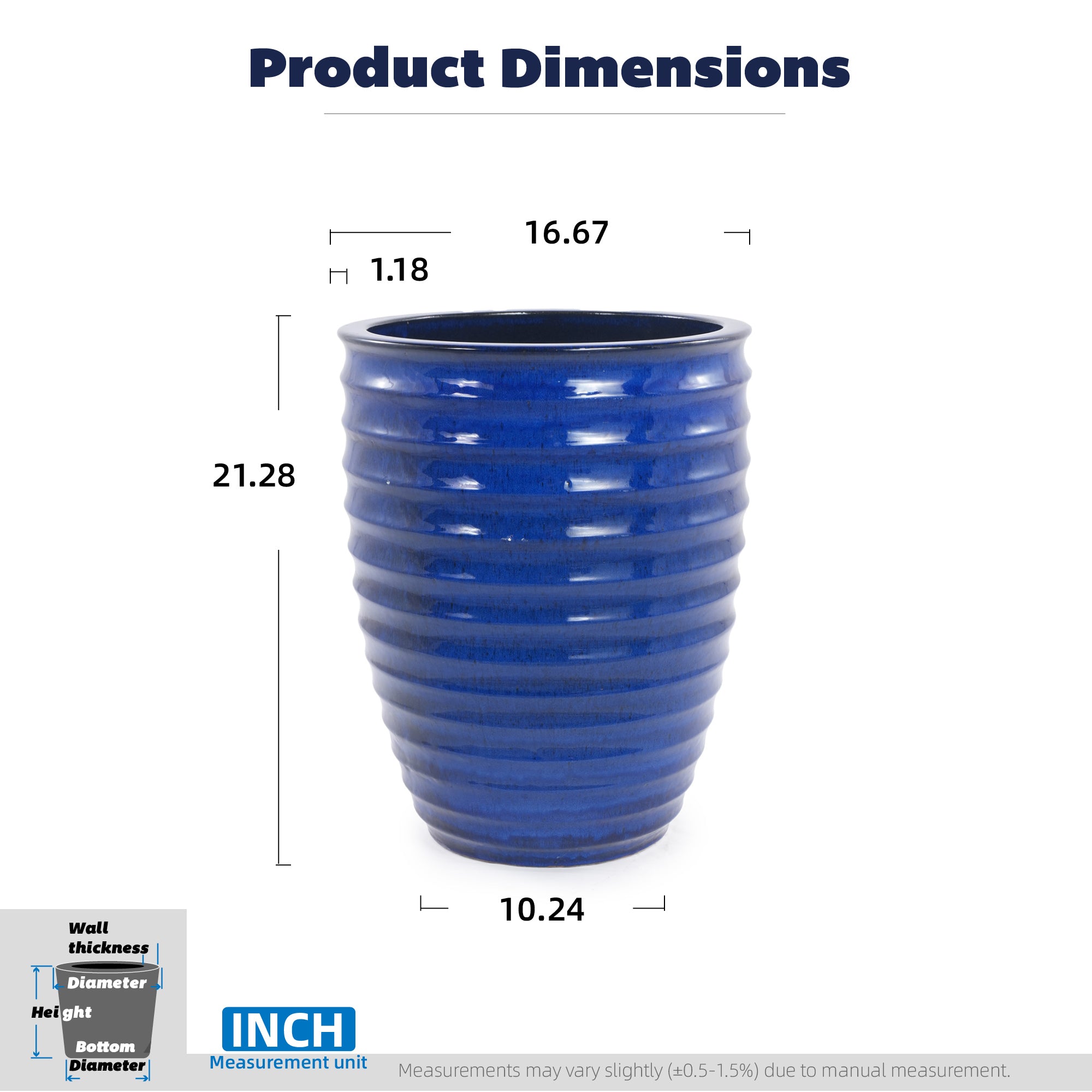 Handmade Sapphire Garden Pot