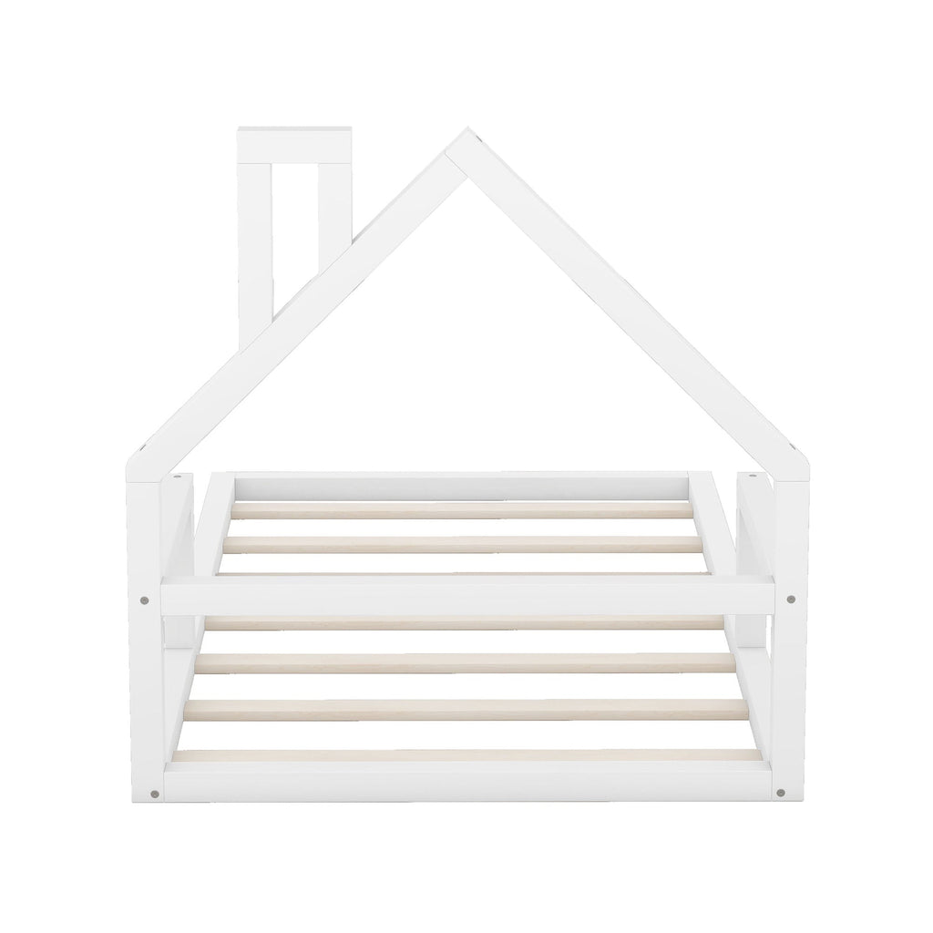 Floor Bed With House Shaped Headboard
