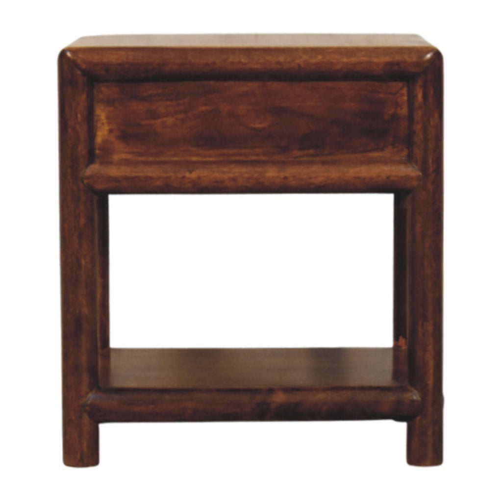 Solid Wood Regency Chestnut Nightstand, 1-Drawer, 1 Open-Slot