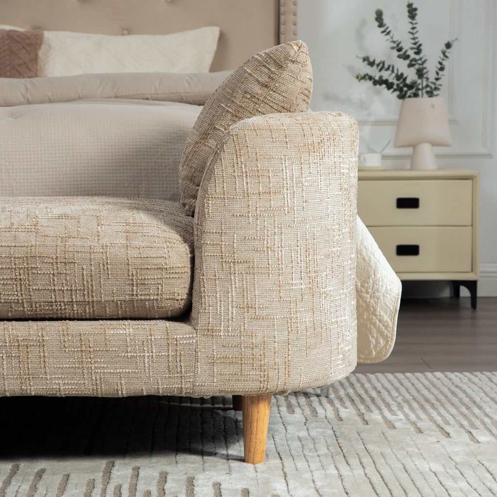 77.17" Wide Modern Upholstered End of Bed Bench with Armrests
