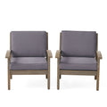 Peyton Club Chair Outdoor Seating Acacia Wood Dark Gray