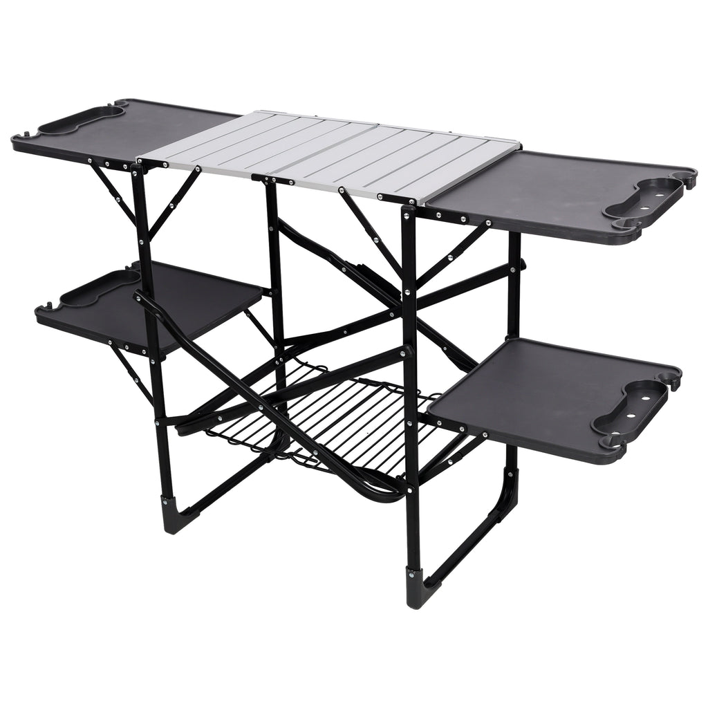 Folding Camping Kitchen Table - Portable Outdoor Cooking Station