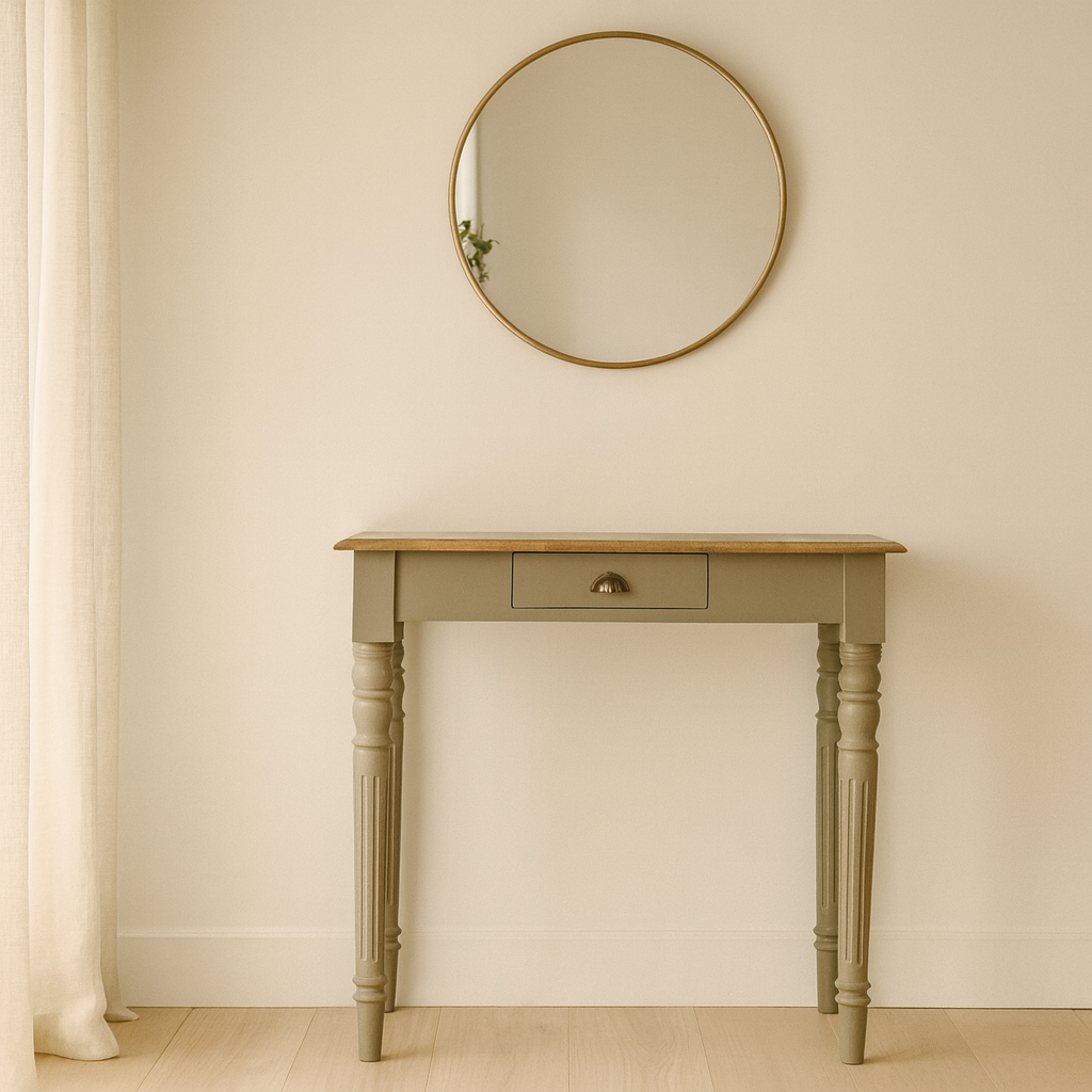 Solid Wood Hand Painted Writing Desk, 1-Drawer