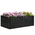 Outsunny Galvanized Raised Garden Bed Kit with Reinforcing Bars