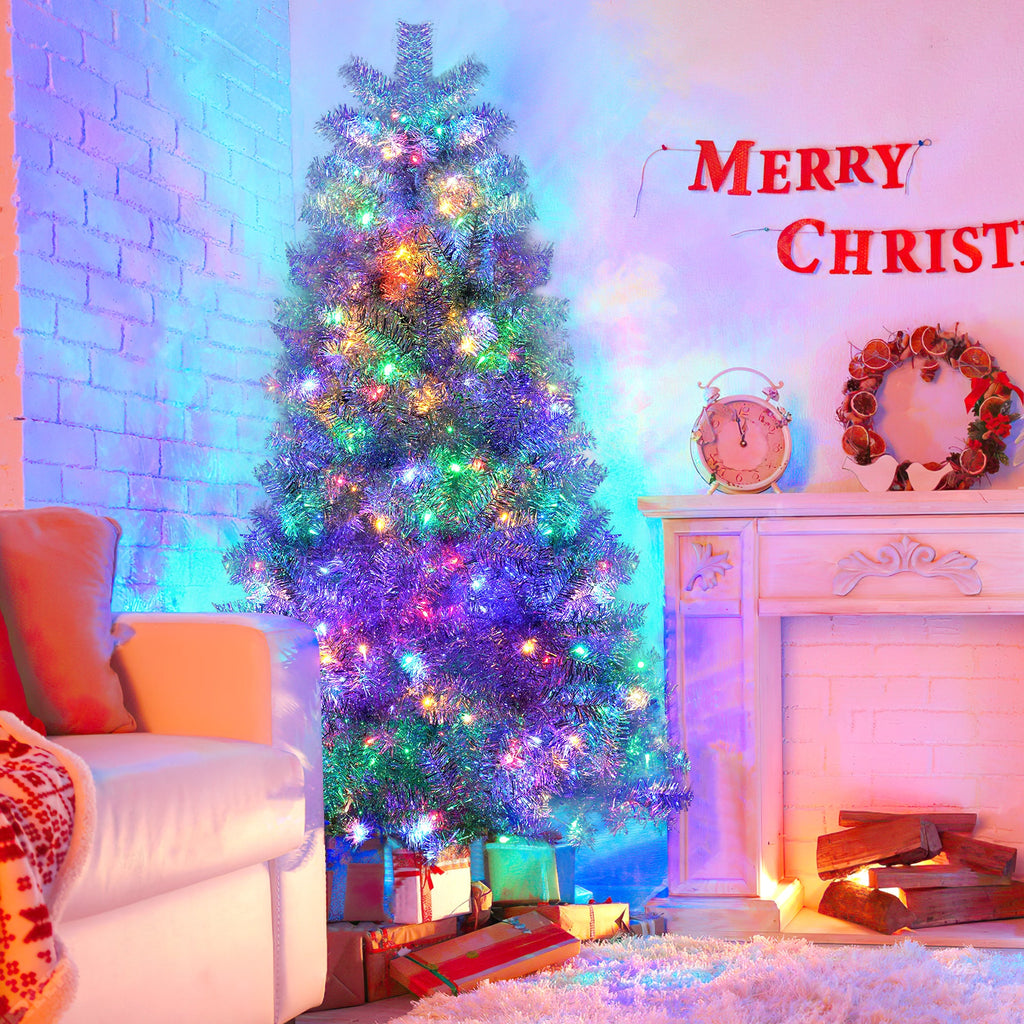 6FT Sliver Pre-Lit Artificial Christmas Tree