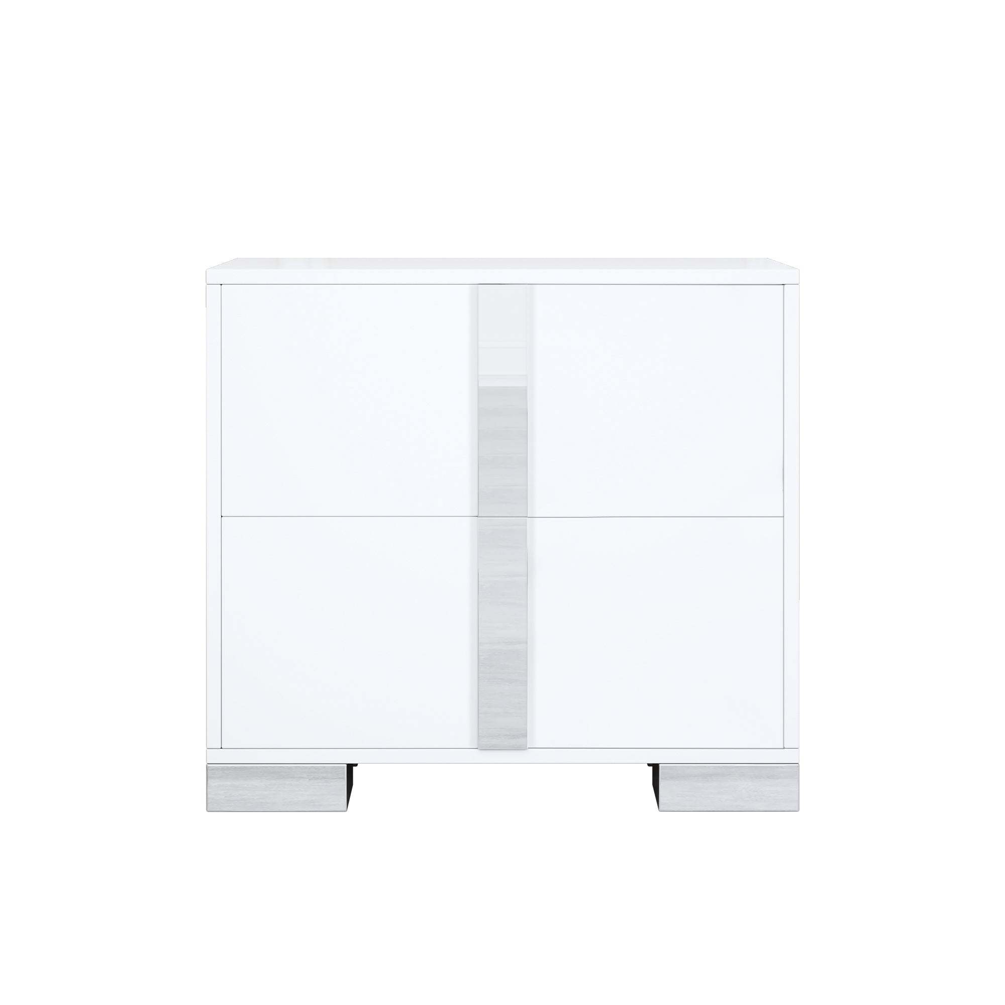 Elegant Nightstand with Metal Foot