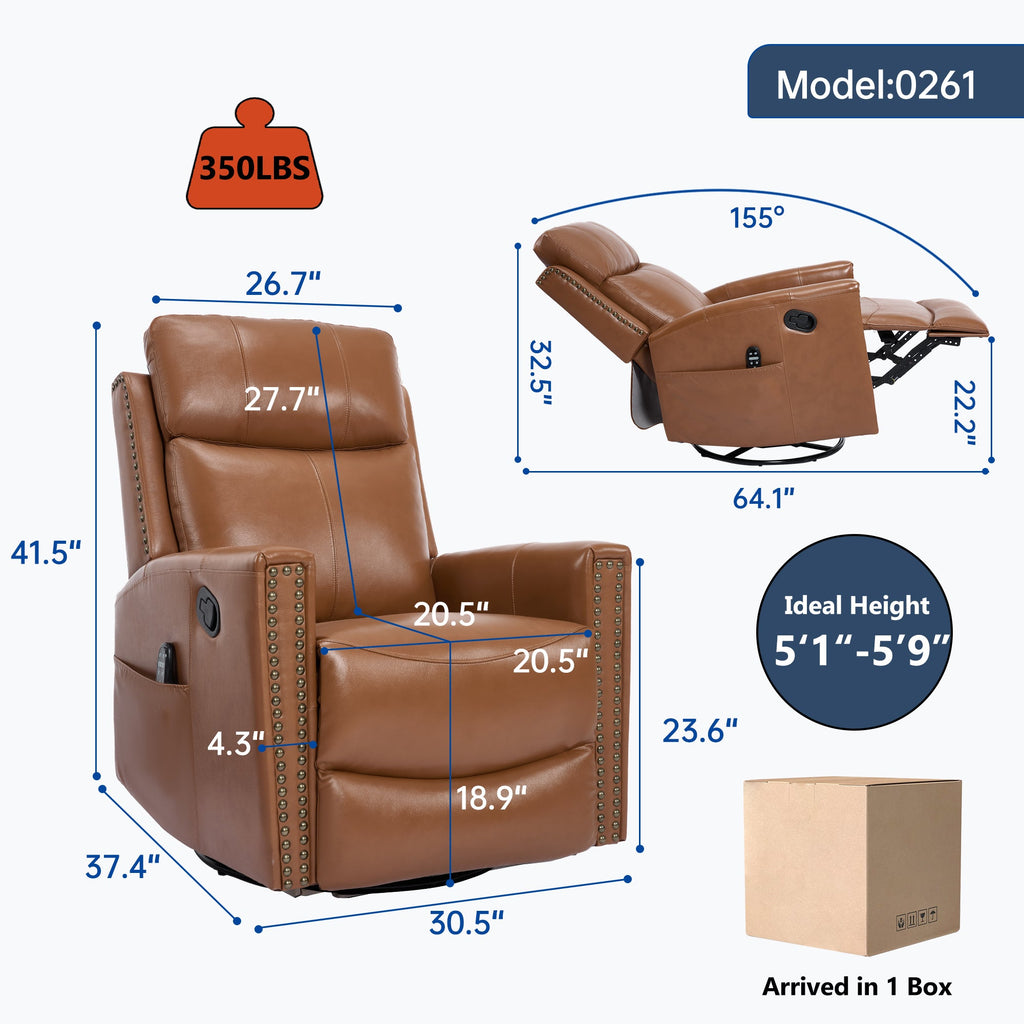 Deep Swivel Recliner and Massage Chair