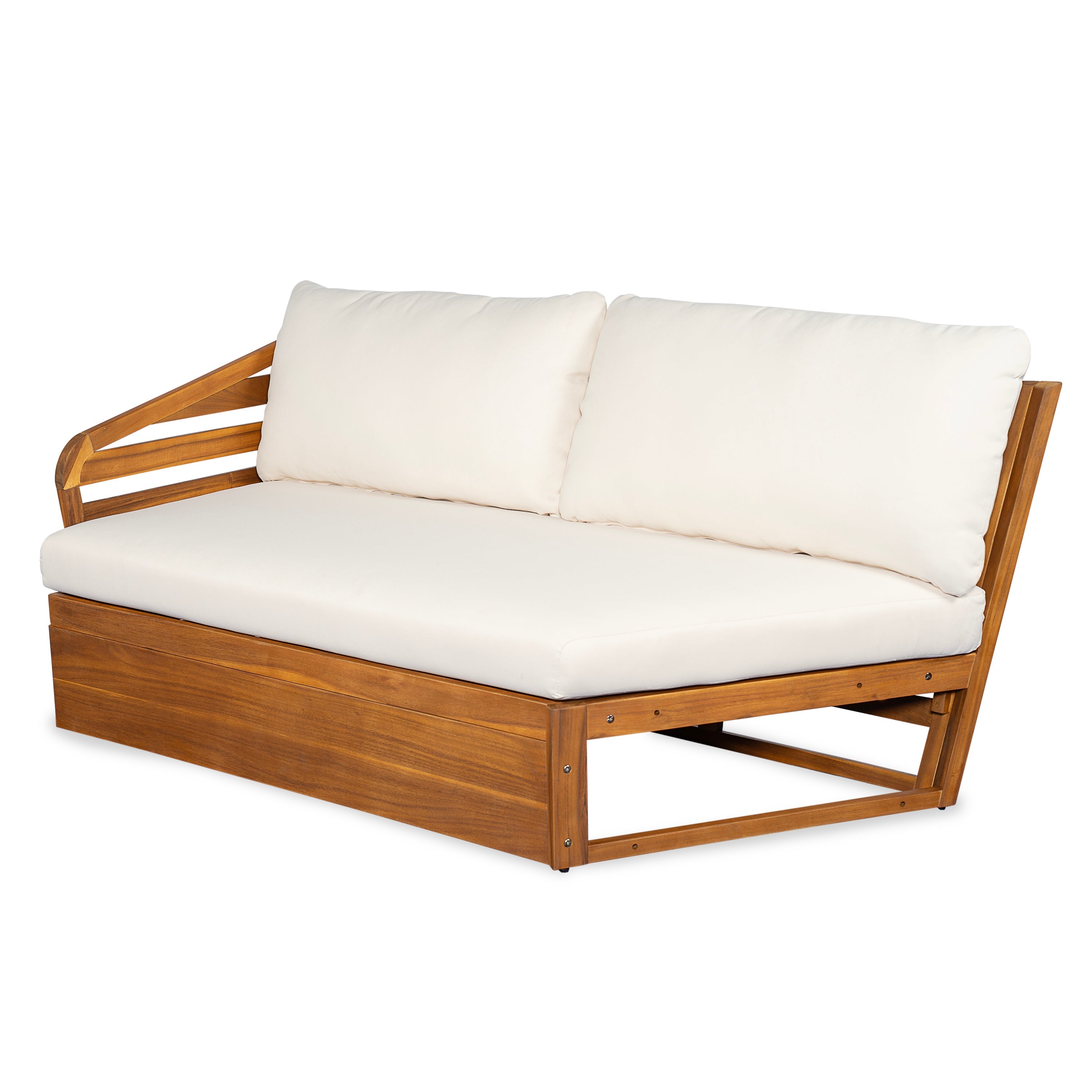 Royal Acacia Patio V Sofa Sectional Set, Beige