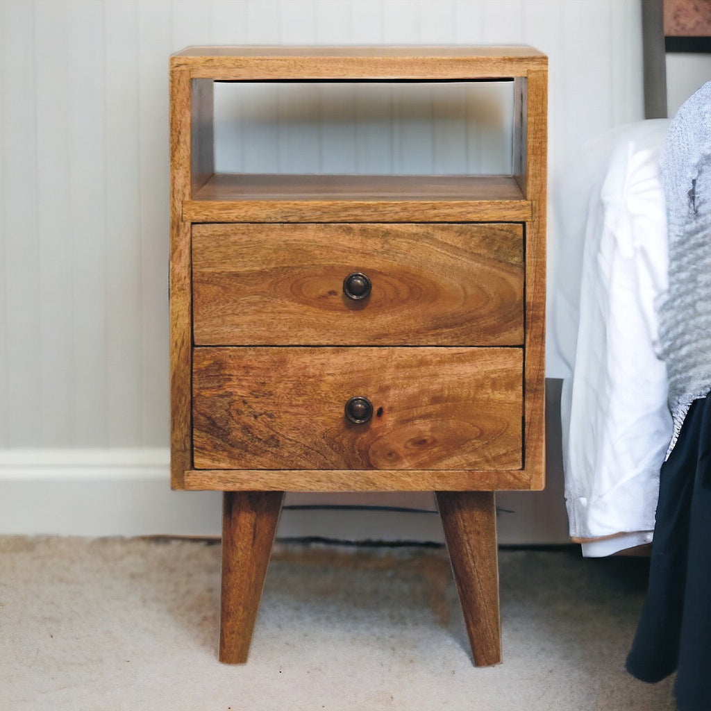 Solid Wood Mini Oak-ish Classic Nightstand
