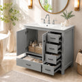 36" Gray Bathroom Vanity with Ceramic Sink Combo
