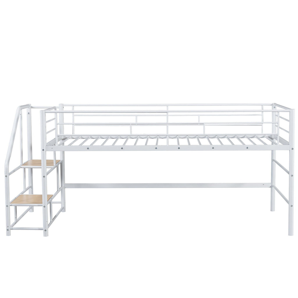 Loft Bed With Storage Stairs And Metal Frame