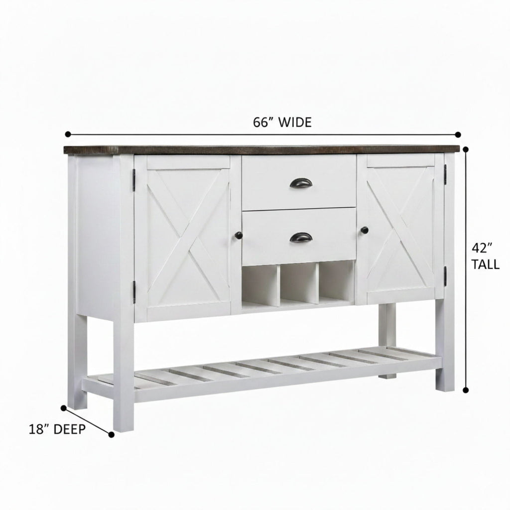 2 Drawer Server - Brown
