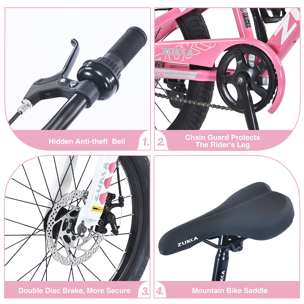 ZUKKA 20 Inch Mountain Bike for Boys and Girls (Ages 7-10)