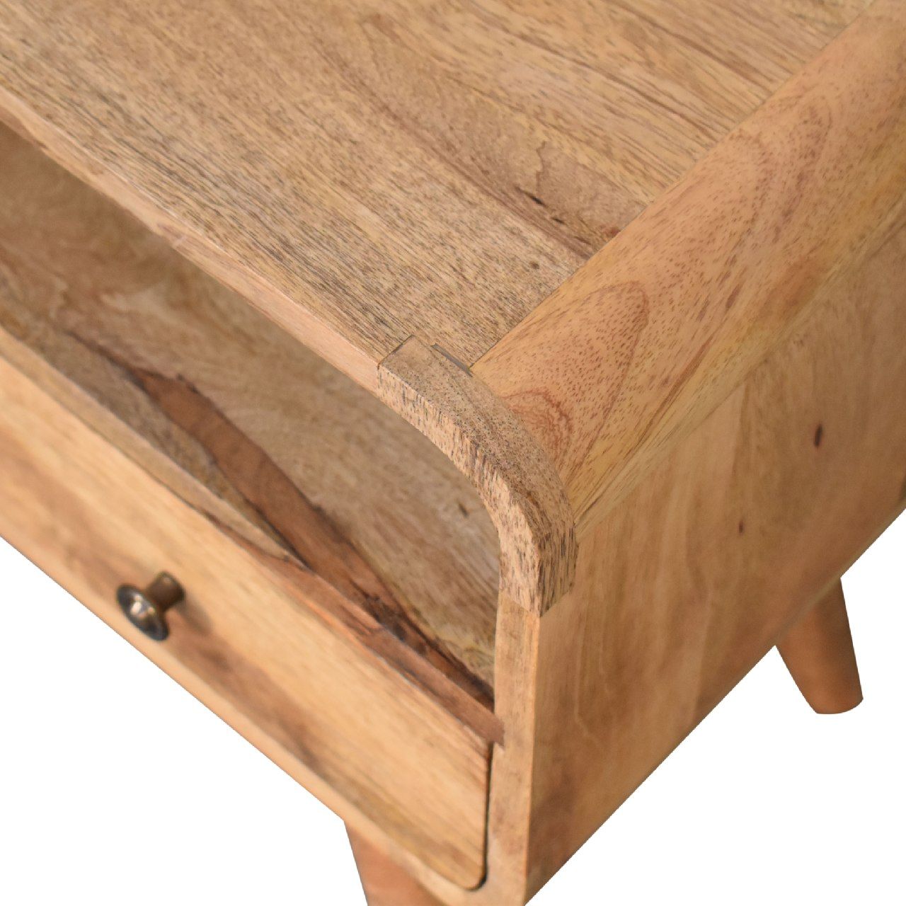 Mini Curved Media Unit - Oak