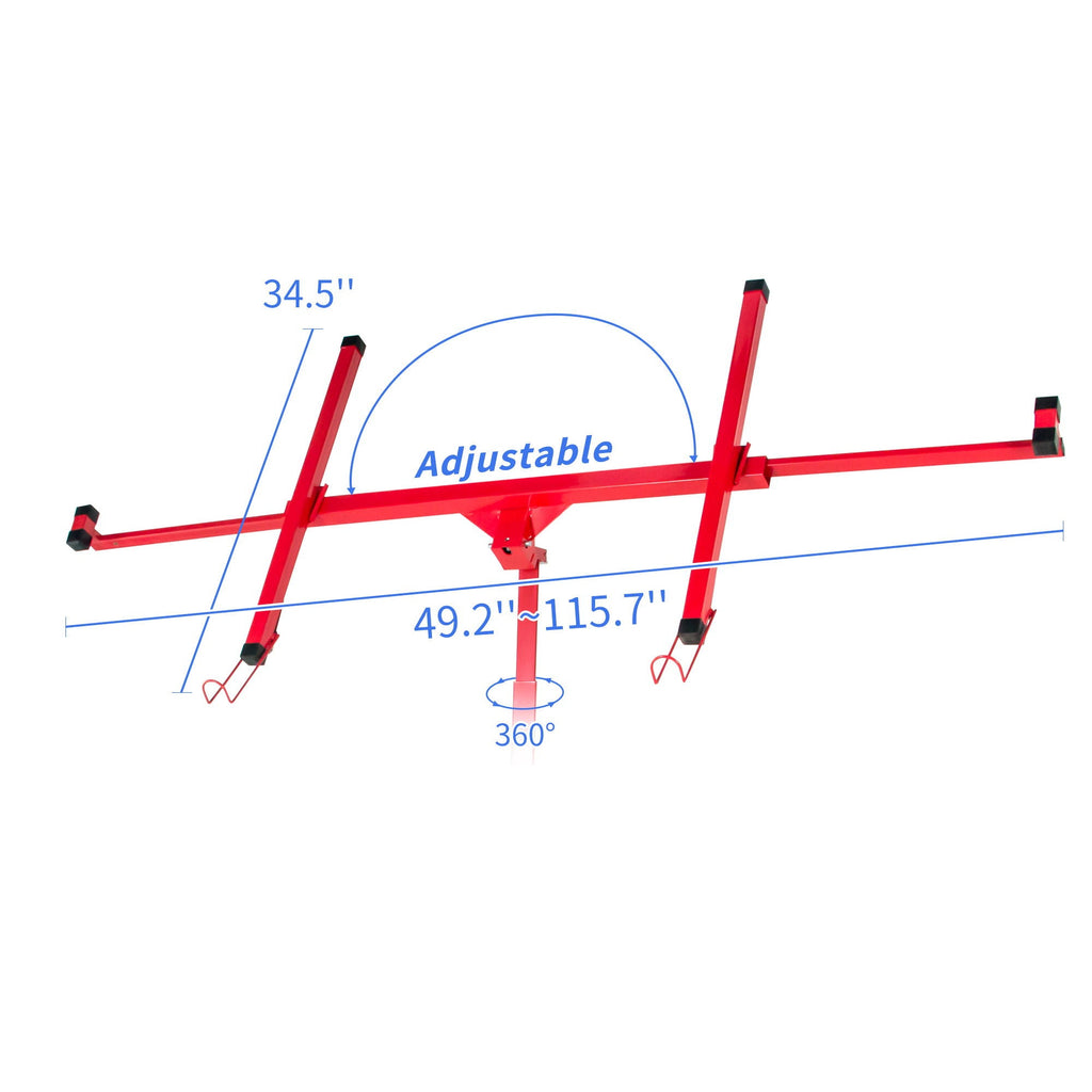 Drywall Panel Lifter Drywall Panel Hoist Jack Lifter Jack Rolling Caster Panel Hoist 11Ft - Red