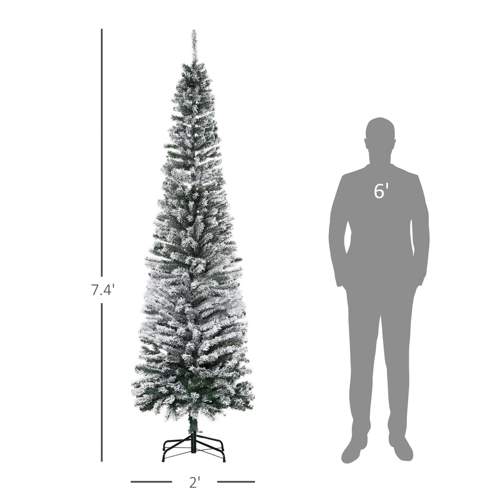 Flocked Christmas Tree with Faux Snow and Dense Branches