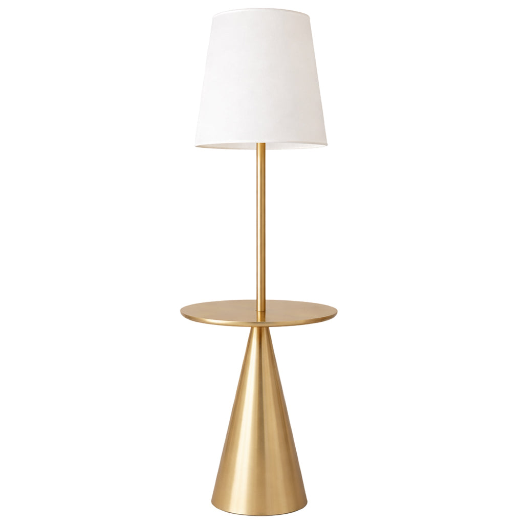 Celestial Modern Floor Lamp with Brass Accent Table