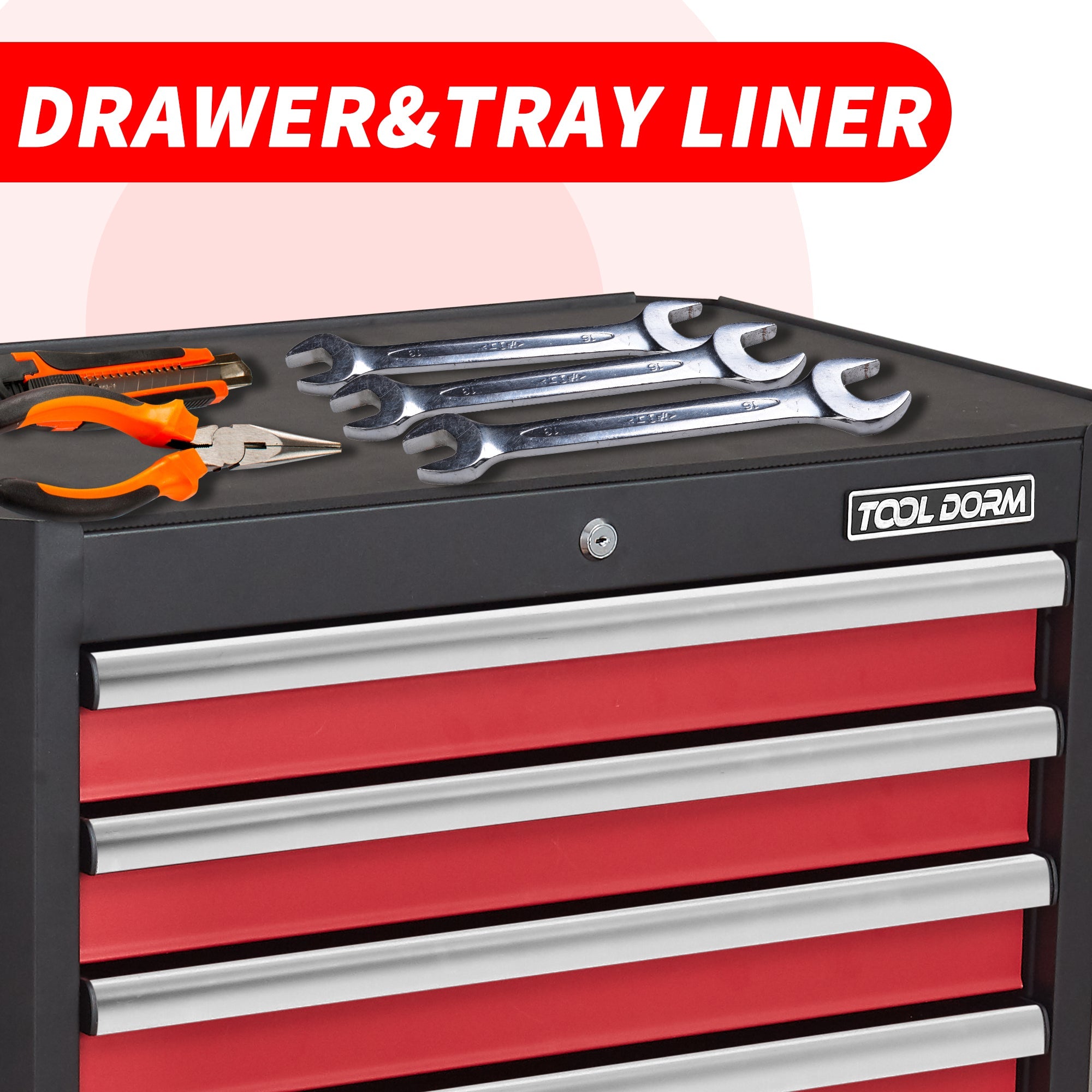 7-Drawer Rolling Tool Chest with Locking Wheels & Drawers